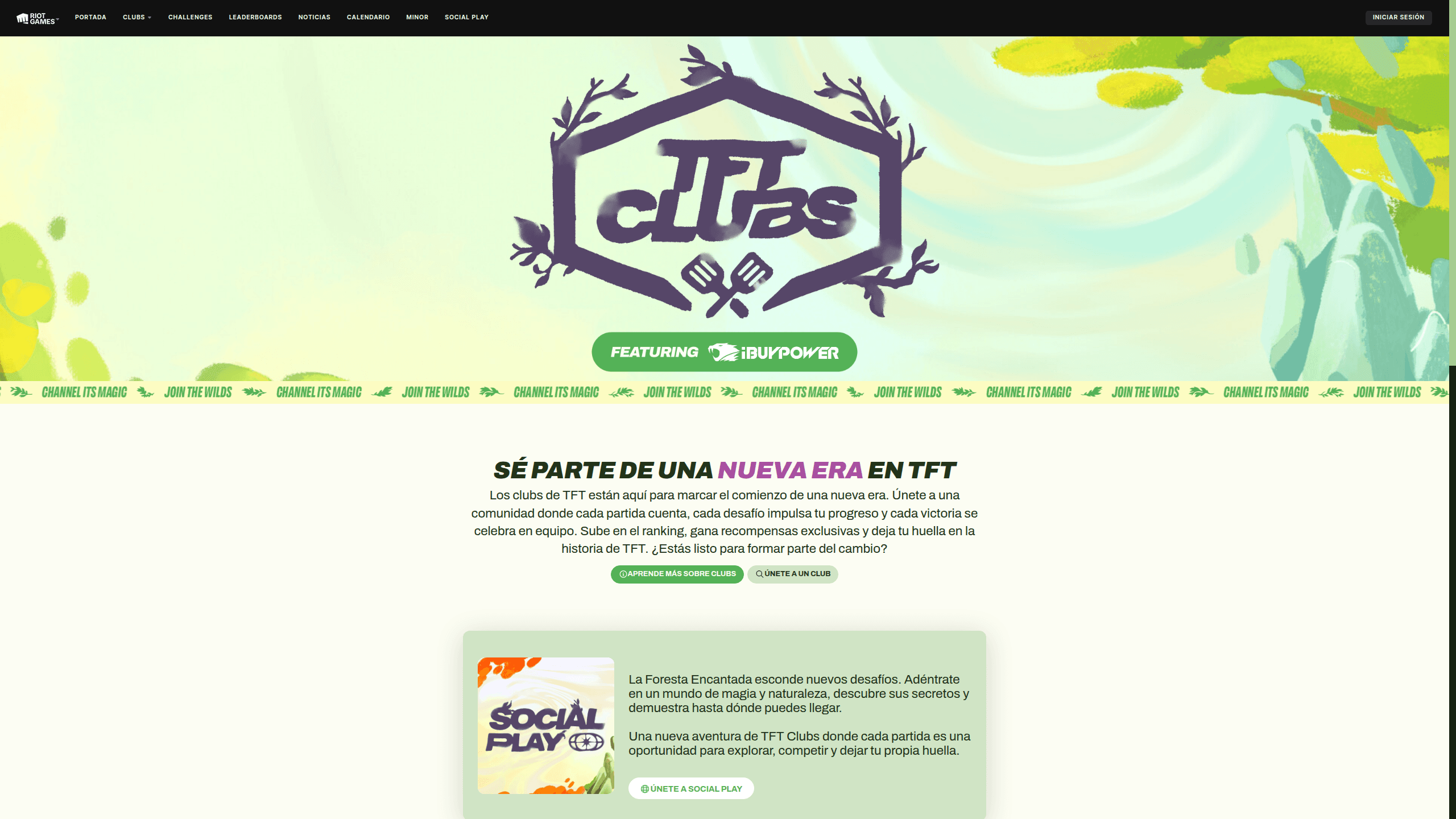 Captura del proyecto destacado TFT Clubs